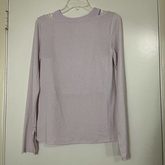 ATHLETA essence groove long sleeve double layer shirt lilac purple size Small - Picture 4 of 5